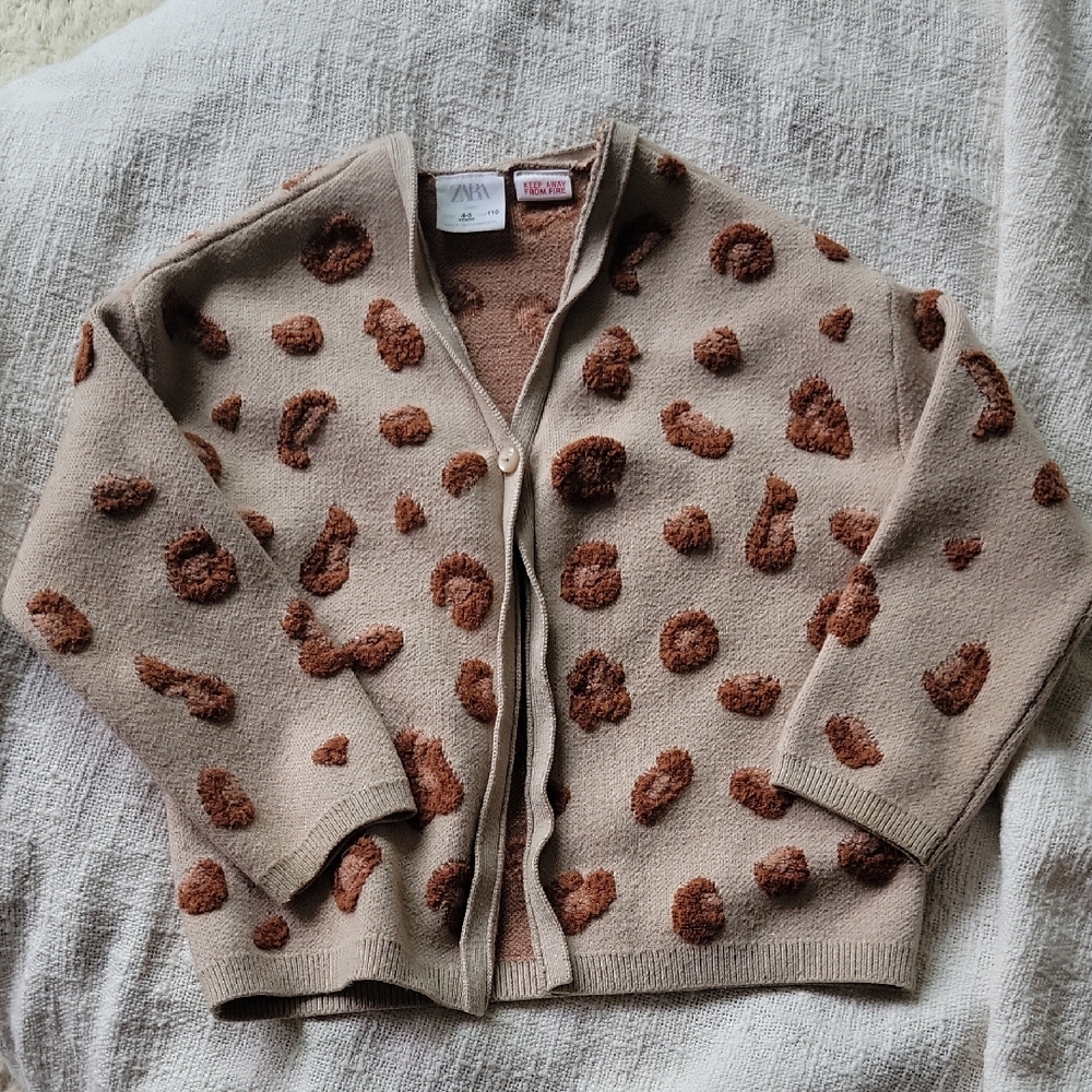 Zara 4/5 Thick Cardigan Leopard Print
